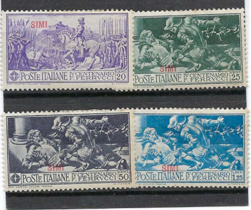 Italy "SIMI" - 4 stamps MH - overprint "SIMI" MH