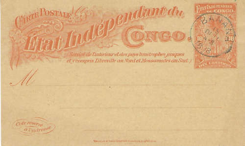 Congo Vintage postcard - with 'Banana 1898' cancel