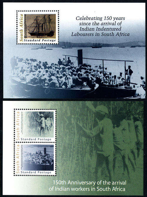 Indentured Labourers 150th Anniversary - Arrival of Indian Indentured Labourers 2 x Miniature Sheets