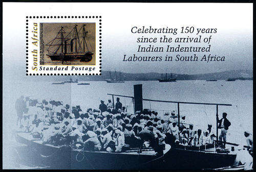 150th Anniversary of Arrival of Indian Settlers / Indentured labour - NHM MS with single stamp