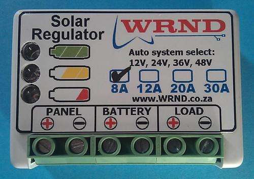 WRND Solar Regulator / Charge Controller for 12V, 24V, 36V & 48V, upto 8A