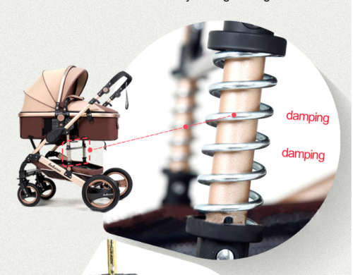 Original Belecoo Baby Stroller 2 in 1 Khaki Color / Beige