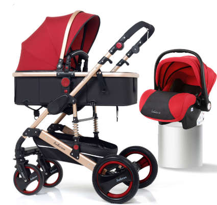 Original Belecoo Baby Stroller 3 Functional Pram Maroon /wine red Color