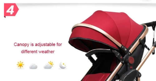 Original Belecoo Baby Stroller 2 in 1 Wine Red Color