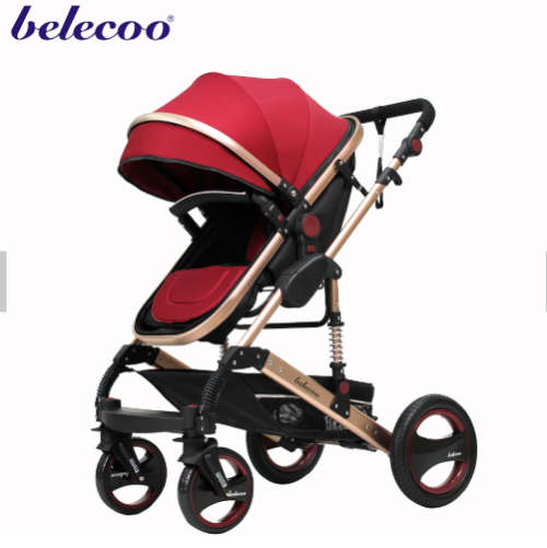 2 in 1 BABY PRAM STROLLER -Wine Red / Maroon
