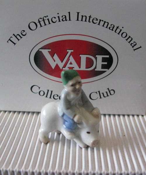 Wade 1956 to 1986 Lucky Leprechaun on Pig (Green Hat) - 2002 Value @ $75