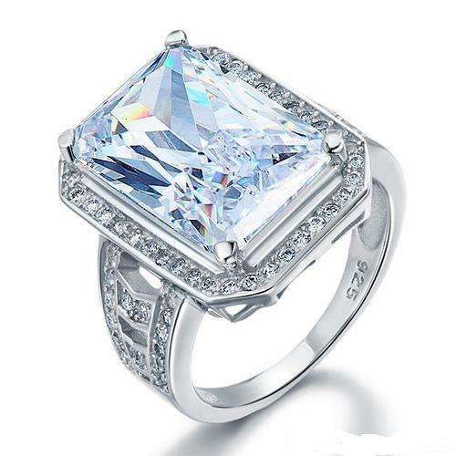 9.2 Emerald Cut Lab Created Diamond Engagement Ring - Size 7 / O