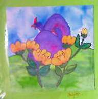 SILK PAINTING - "GUINEA FOWLS"