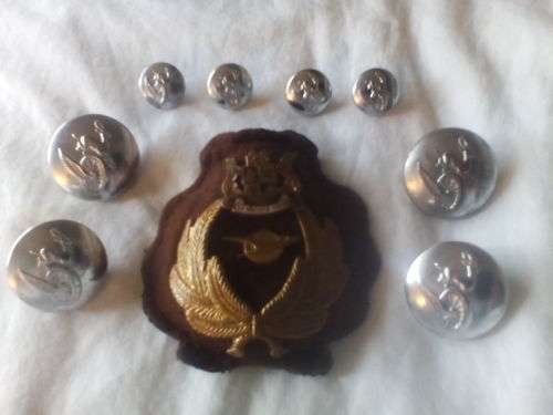 SAR\SAS Brown cap badge with silver buttons