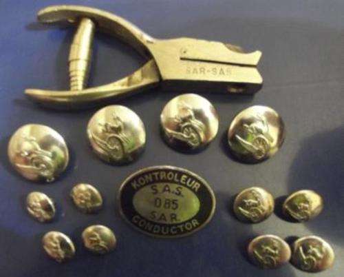 SAR/SAS Conductors Badge, SAR/SAS Ticket Nippers and Buttons