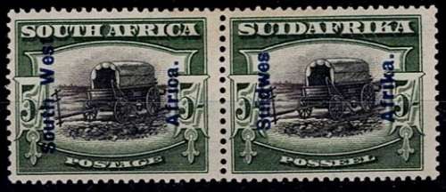 SWA 1926-27 Pictorials of SA ovptd 5s pair VF LMM