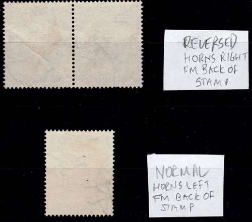 SWA 1954 Definitive 6d pair with reversed Sprinbok Wmk FU