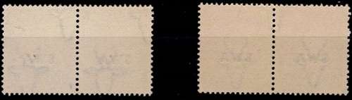 SWA 1943 SA War Effort ovprtd 1s/3d pairs in both shades VF UM