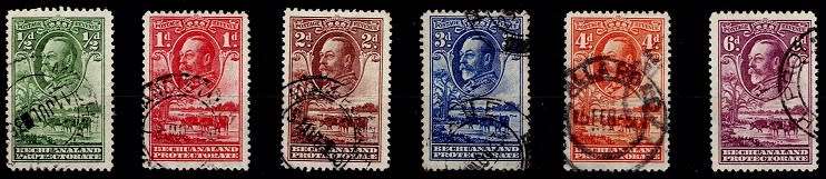 Bechuanaland 1932 KGV Defin 1d-6d VFU