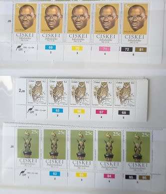 Ciskei 1981-88 Cyl Blks / Strips in one album, VF UM