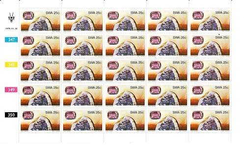 SWA 1979 Gemstones set in sheets VF UM