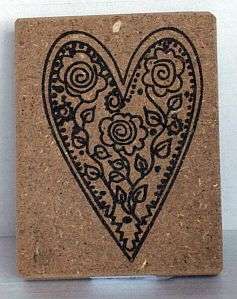 Rubber Craft Stamps - Heart with Pattern