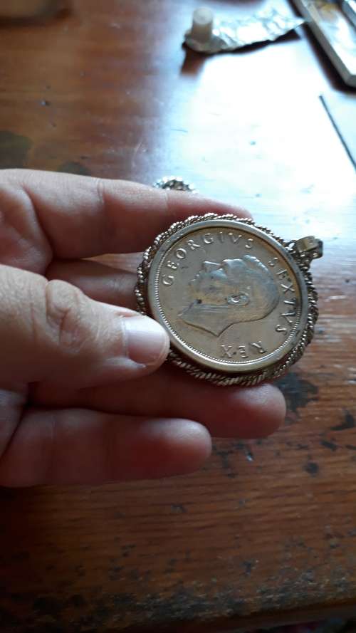 1652-1952 silver zar coin  925 chain