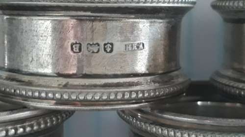 7 Napkin rings hallmarked 925 silver