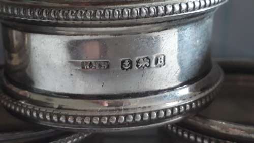 7 Napkin rings hallmarked 925 silver
