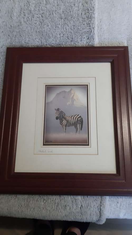 Zebra with mountain backdrop by Malachi Smith