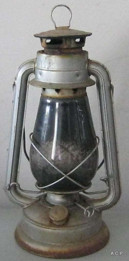 OLD  LANTERN(30CM LONG)NOT SURE IF WICK INSIDE