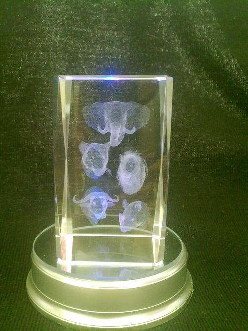 Glass Paperweight with Base