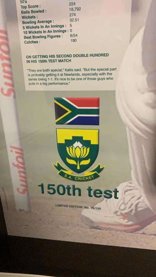 Jacques Kallis Signed Bat