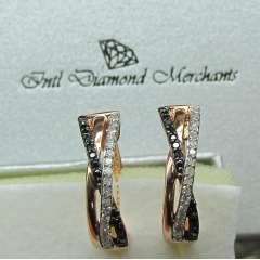 2tone earrings - GLITTERING DIAMONDS