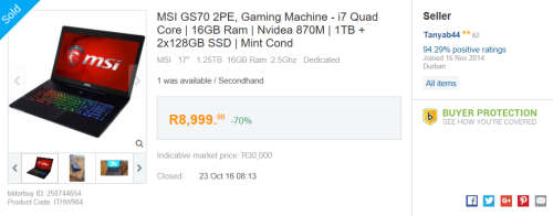  MSI GS70 -2PE Gaming Machine : i7 | 16GB Ram | 2GB Nvidea Graphics |