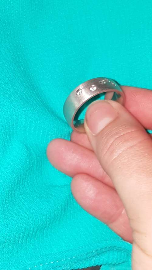 Sterling Silver and Cubics Mens Ring