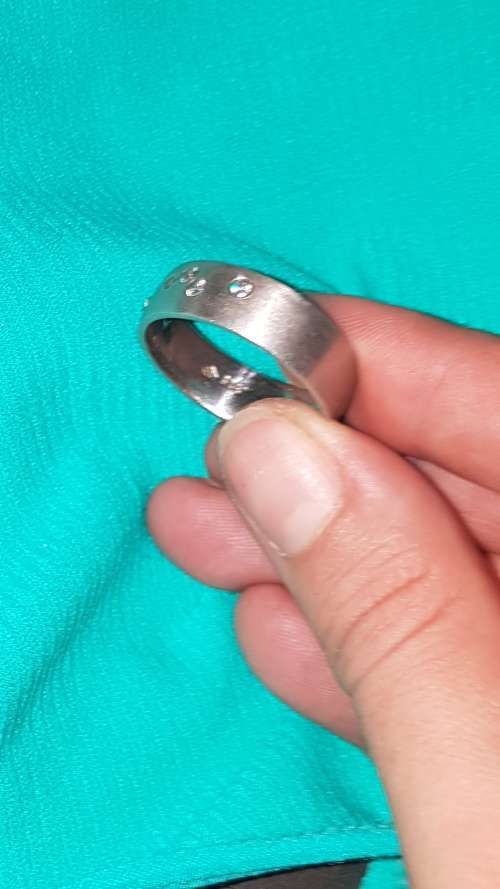 Sterling Silver and Cubics Mens Ring