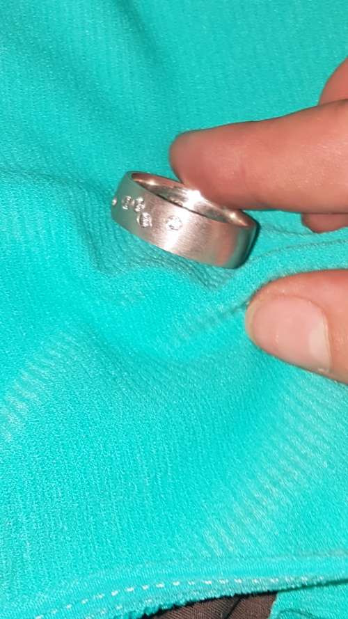 Sterling Silver and Cubics Mens Ring