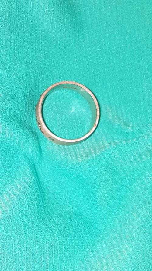 Sterling Silver and Cubics Mens Ring