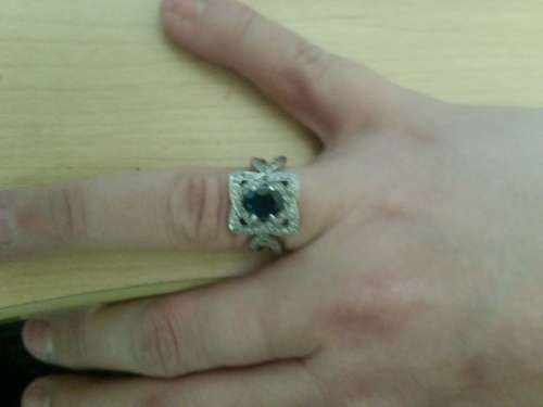 GENUINE AAA LONDON BLUE TOPAZ OVAL STERLING 925 SILVER RING SIZE 7 /S