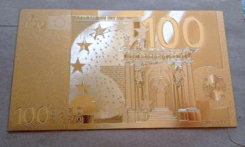 .999 24 kt GOLD FOIL 100 EURO NOTE.