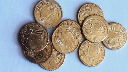 10 x ST GAUDENS GOLD CLAD ORE NUGGETS. BID PER NUGGET TO TAKE ALL.