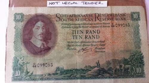 AU- G RISSIK TIEN RAND/TEN RAND AFRIKAANS OVER ENGLISH PREDOMINANCE - OF THE FIRST ISSUES FROM 1962