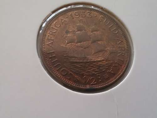 1953 HALF PENNY. SEALED. SEE IMAGES OF EXACT COIN.