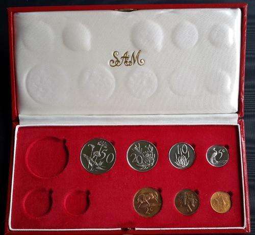 1978 PARTIAL PROOF SET IN SA MINT BOX - 1/2c to 50c.