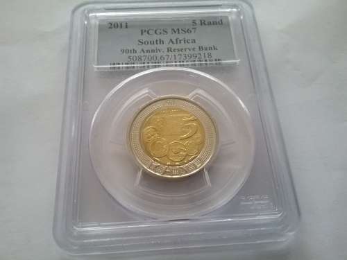 ***MS67*** PCGS GRADED 2011 FIVE RAND *** VERY HIGH GRADE*** UNCIRCULATED ** MINT STATE.