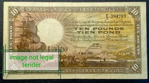 J. Posthmus *** RARE 10 POND / POUND NOTE *** 19 APRIL 1943. IN MOST PERFECT CONDITION. BARGAIN!