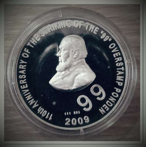 SCARCE! 110th ANNIVERSARY OF THE STRIKING OF THE "99" OVERSTAMP PONDEN: BLACK WEEK BOERS VICTORY