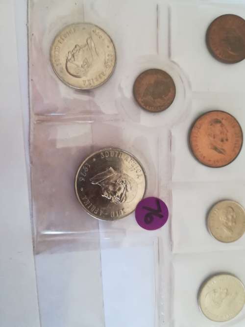 1976 PARTIAL SA MINT SET. 50c to 1/2 cent. UNCIRCULATED.