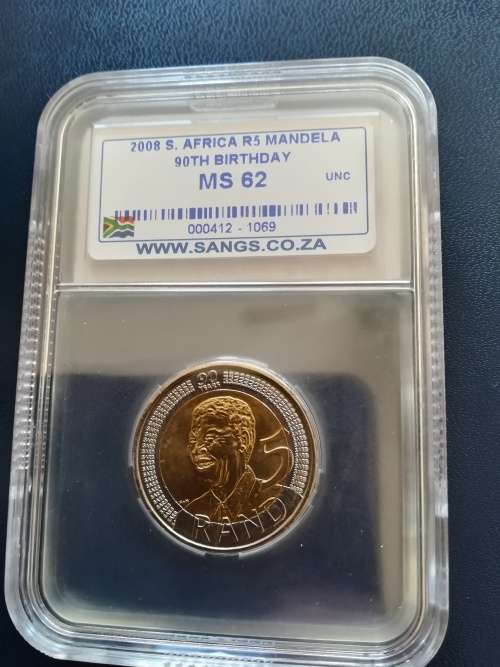Very rare MS62 Mandela 90th BIRTHDAY coin. Scarce grade.***NOT EASILY AVAILABLE.