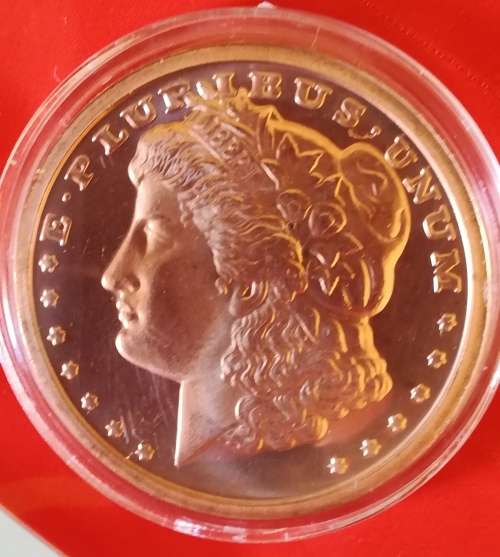 . 999 PURE SOLID COPPER ** ONE AVDP OUNCE ** PLURIBUS. UNUM. EAGLE ON REVERSE**