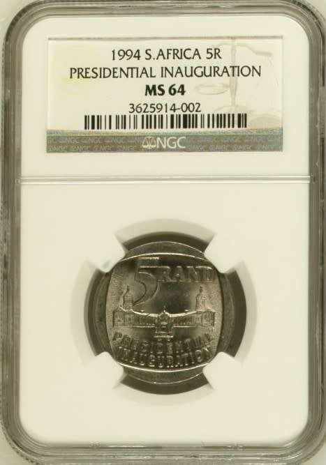 MS64 ** 1994 MANDELA INAUGURATION  NGC GRADED**BUILDINGS IN FRONT**SCARCE GRADE!
