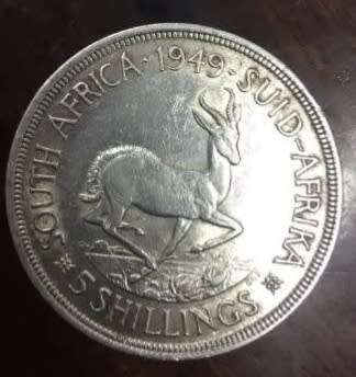 1949 SILVER UNION OF SOUTH AFRICA CROWN*** 80% SILVER