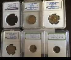 6 x SLABBED COINS. SEE IMAGES. 2011, 2008, 1998, 1994, 1951. BID PER COIN FOR THE LOT.