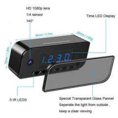 WiFi 1080P HD IP Hidden Spy Camera Video Recorder Wireless Security  Cam Clock